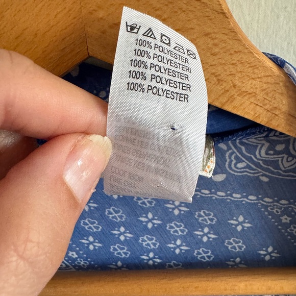 Free people Tie Front Kimono Blouse - Blue/white Bandana print one size - Picture 7 of 7